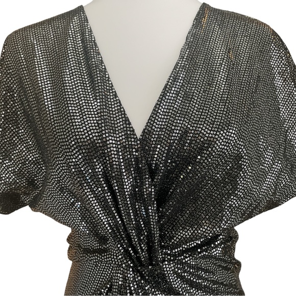 SAYLOR Roslynn Sequin Cross Front High/Low Dress - Small - Picture 6 of 8